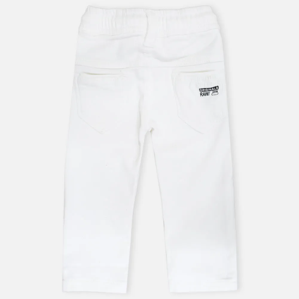 White Elasticated Waistband Pant