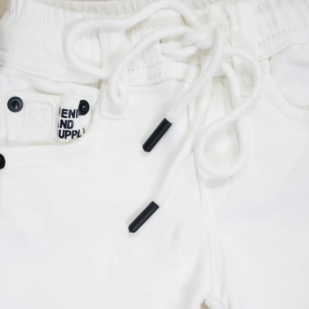 White Elasticated Waistband Pant