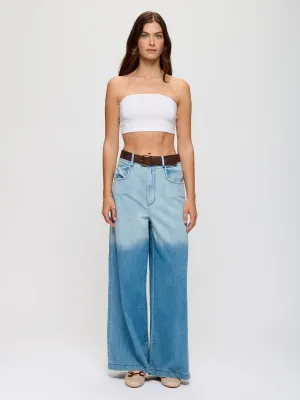 Wide Leg Ombre Denim Pants