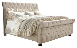 Willenburg B643B9 Linen California King Upholstered Sleigh Bed