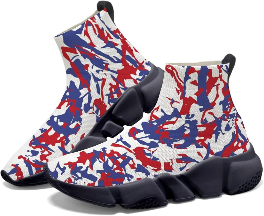 Womens Camo Graffiti Shoes 3D Painted Custom Tennis Shoes Non Slip Athletic Workout Gym Sneakers