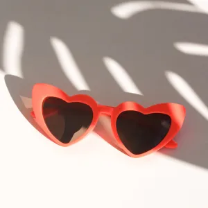 Xoxo Heart Shaped Sunnies in Blood Orange