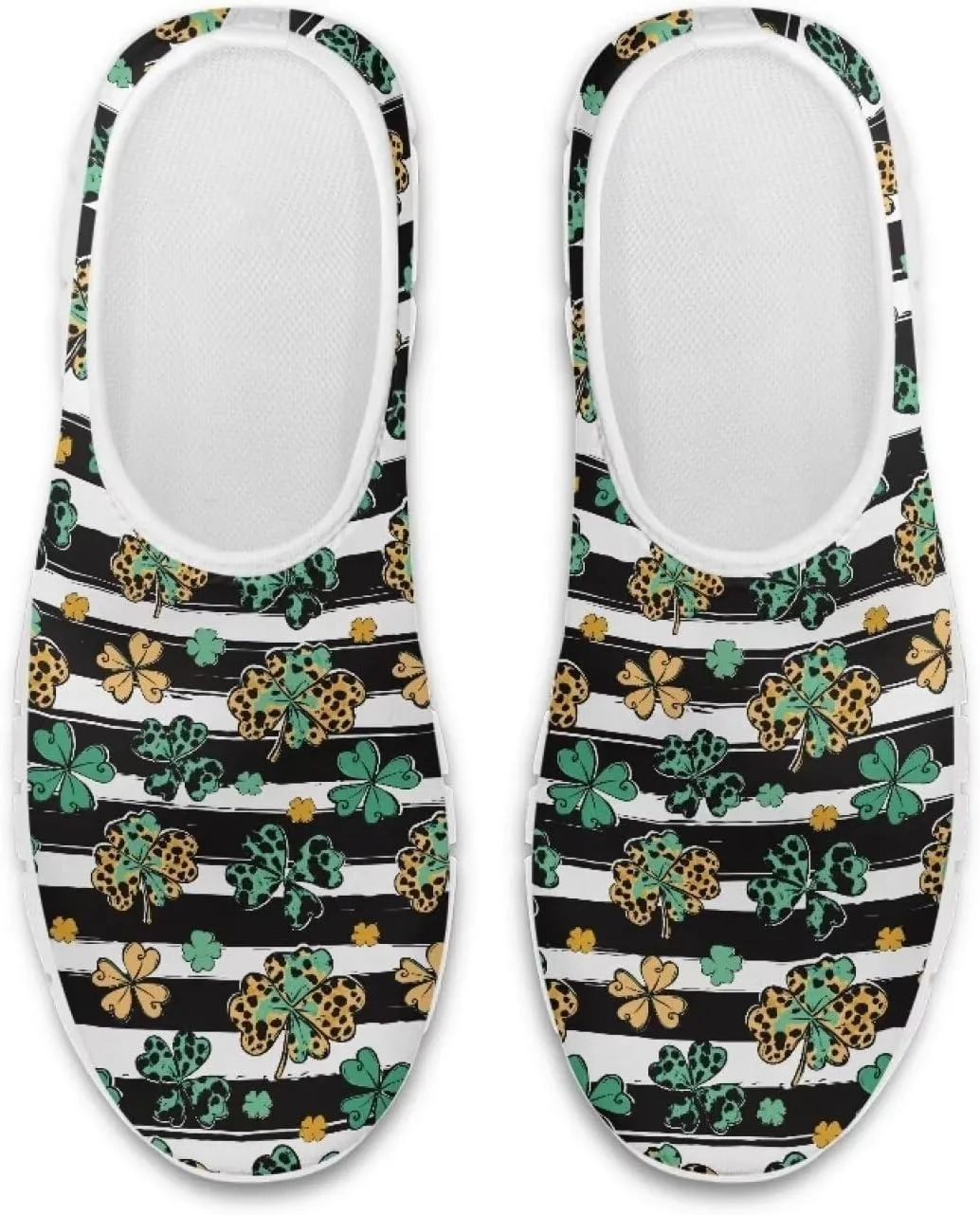 Xpyiqun St Patricks Day Sneakers for Women Size 5.5-11.5 Slip On Sneaker Womens Mesh Road Running Shoes Walking Loafer